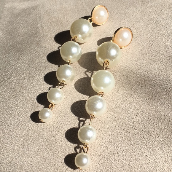 New! Faux Pearl Drop Earrings - Picture 7 of 9